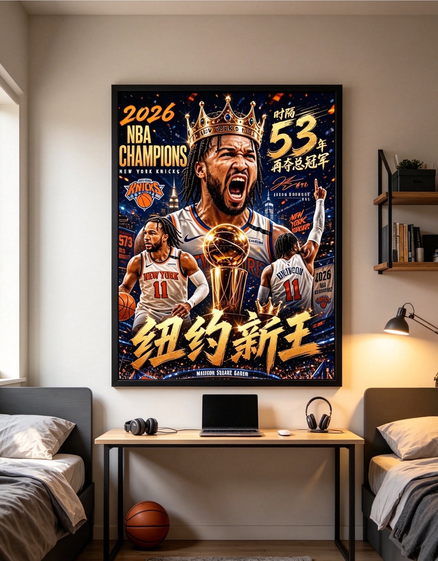 Jalen Brunson New York Knicks 2026 NBA Championship Collage Wall Art