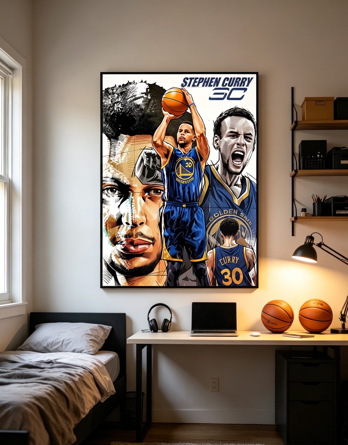 Stephen Curry Golden State Warriors No.30 Basketball Collage Wall Art