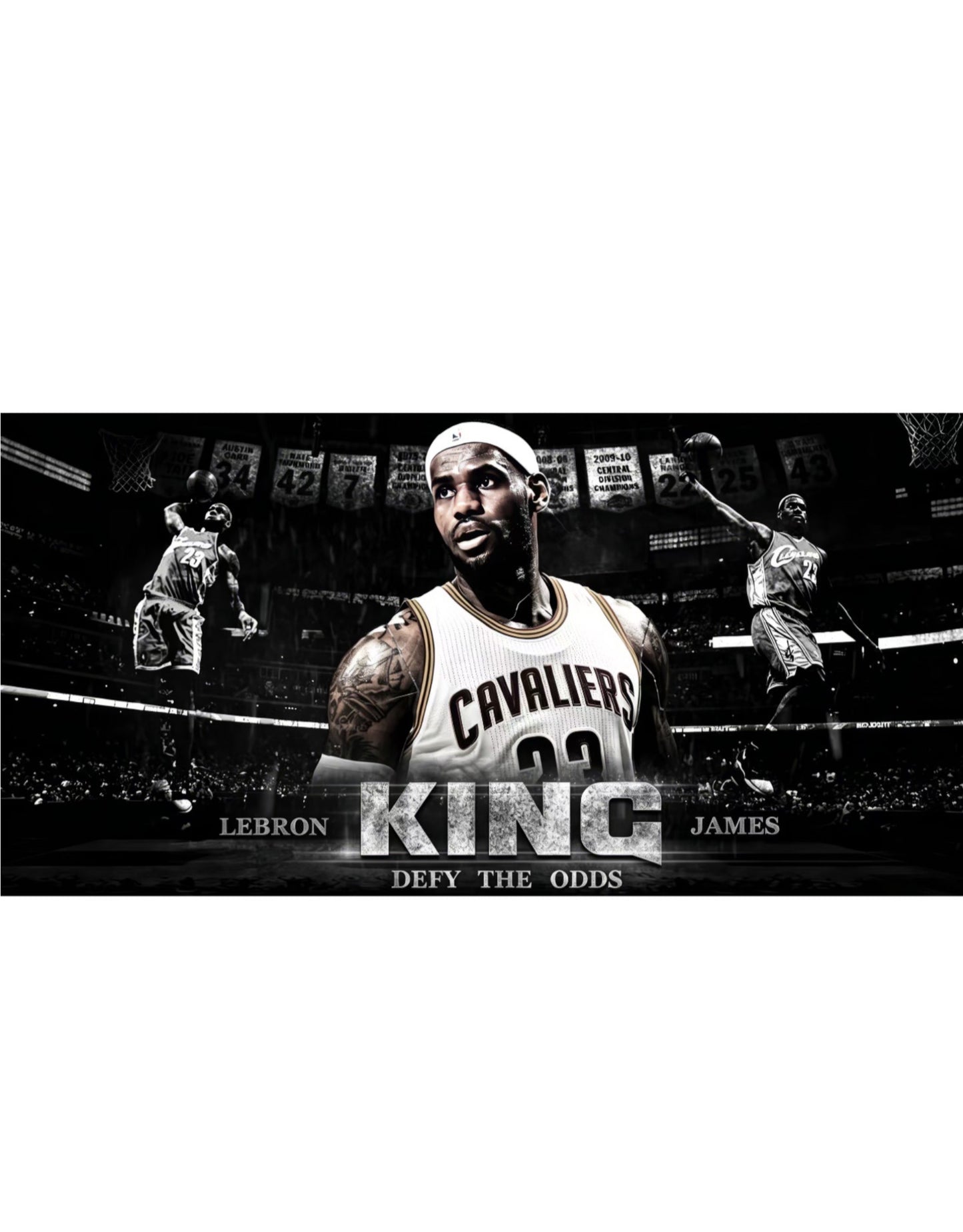 LeBron James King Cavaliers Retro Basketball Collage Wall Art