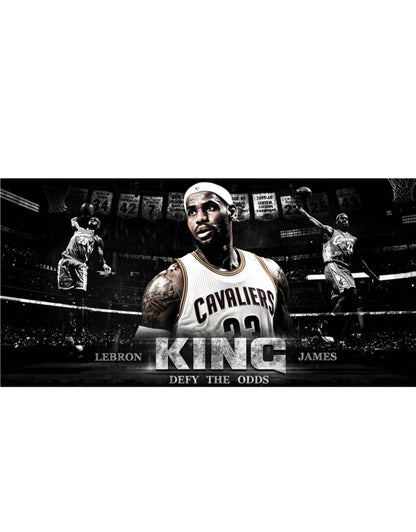 LeBron James King Cavaliers Retro Basketball Collage Wall Art